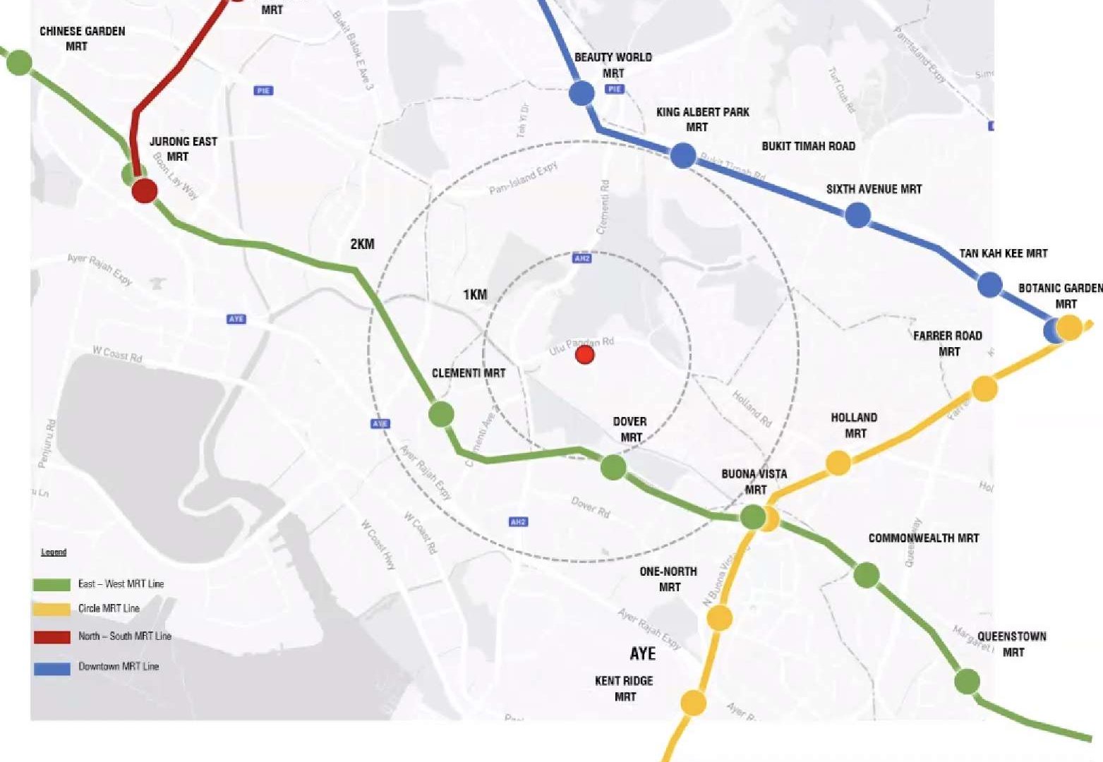MRT map around Pinetree Hill